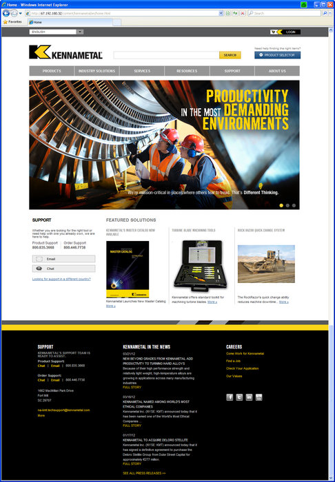 Die neue Website von Kennametal